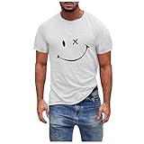 Generic Tops Basic Männer T-Shirt Herren Casual Shirts Herren Fitness Tops Smile Printed Kurzarm Slim T-Shirt Sommer Casual Bluse