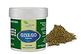 VITAIDEAL VEGAN® Ginkgo Blätter Pulver (Ginkgo Biloba) 100g inklusive Messlöffel, rein natürlich ohne Zusatzstoffe