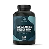 Glucosamin Chondroitin hochdosiert - Big Pack: 360 Kapseln (hält 6 Monate) - mit Vitamin C (trägt zur normalen Kollagenbildung...