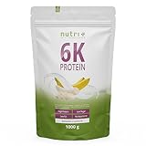 Nutri + Proteinpulver Banane 1 kg - 83% Eiweiß Pulver - pflanzliches Protein Powder Banana Flavor - 6-Komponenten Eiweißpulver...