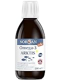 NORSAN Premium Omega 3 Arktis Dorschöl hochdosiert 200 ml / 2.000mg Omega 3 pro Portion mit Zitronengeschmack/mit EPA &...