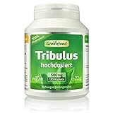 Tribulus Terrestris, 500 mg, hochdosierter Extrakt (80% Saponine), 120 Kapseln, vegan - OHNE Zusätze. Ohne Gentechnik....
