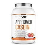 WFN Approved Casein - Casein Proteinpulver - Erdbeere - 1 kg - Cremiger Casein Protein Shake - Sehr gut lösliches Kasein...