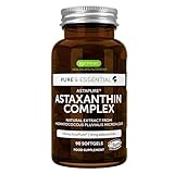 Astaxanthin Komplex, vegane & natürliche Antioxidantien, 4mg Astaxanthin + Zeaxanthin und Lutein aus Algen, 90 Weichkapseln, von...