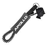 Apollo SUP Leash, Coiled Leash fürs Paddelboard, Halteleine zum Surfen, Stand-Up-Paddling Zubehör