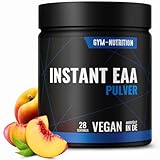 PREMIUM EAA Pulver hochdosiert I Alle 8 essentielle Aminosäuren EAAs Komplex I Vegan I Reich an BCAA I (Ice Tea Peach)