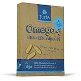 Omega 3 Vegan Algenöl – Hochdosiert 325mg DHA + 150mg EPA pro Kapsel - Nur 1 Kapsel pro Tag - Unterstützt Herz, Gehirn und...