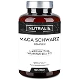 Maca Kapseln Hochdosiert - 32000 mg - Maca Root Schwarz + L-Arginin + Zink + Vitaminen B6 & B12 - Black Maca Pulver 120...