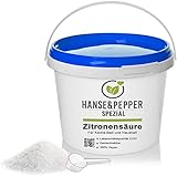 Hanse&Pepper Gewürzkontor 5kg Zitronensäure in Lebensmittelqualität C6H8O7 E330 Loses Pulver - Greenline Serie
