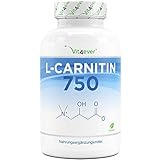 L-Carnitin - 180 vegane Kapseln - Hochdosiert mit 3000 mg pro Tagesportion - Premium: 100% L-Carnitin Tartrat ohne Zusätze -...