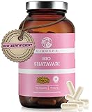 QIDOSHA® Bio Shatavari Kapseln hochdosiert, 180 Stk im Glas, 1500 mg Shatavari Pulver Bio je Tagesportion, Shatavari Pulver...
