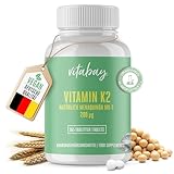 Vitabay Vitamin K2 hochdosiert 200 µg (mcg) - VEGAN 365 Vitamin K2 Tabletten MK7 MK-7 - Vitamin K2 MK7 200µg - Vit K2 Vitamin K...