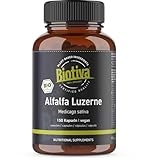 Alfalfa Luzerne Bio - 150 Kapseln - Medicago sativa - vegan - Saat-Luzerne - Schneckenklee - Ewiger Klee - Abgefüllt und...