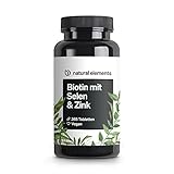 Biotin + Selen + Zink für Haut, Haare & Nägel - 365 vegane Tabletten - Ohne Magnesiumstearat, laborgeprüft & in Deutschland...