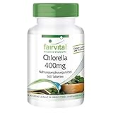 Fairvital | Chlorella Tabletten 400mg - 500 Tabletten - HOCHDOSIERT - 100% Chlorella-Algenpulver (Chlorella vulgaris) - VEGAN