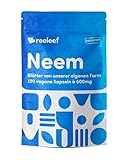 120 Neem Kapseln a 500 mg mit reinem, hoch qualitativem Neem-Pulver aus Neem Blättern von bio-zertifizierter Farm ohne...