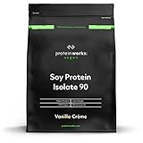 Protein Works Soja Protein 90 Isolat | Vanillecreme | 100% Vegan, aus nachhaltigen Anbau | Fettarm, ohne Zuckerzusatz | Glutenfrei...
