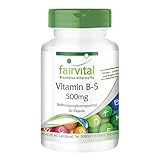 Fairvital | Vitamin B5 500mg - 60 Kapseln - Pantothensäure Kapseln - HOCHDOSIERT - VEGAN