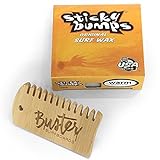 Buster Surfboards STICKY BUMPS Original Surfboard Wax Set mit Surf Grip Surfwachs Bambus Waxkamm Temperatur Warm 17°C - 24°C |...