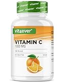 Vitamin C 1000mg - 365 Tabletten im Jahresvorrat - Time Released Effekt - Laborgeprüft - Vitamin C + Hagebuttenextrakt +...