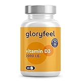 Vitamin D3 2000 I.E. - 400 Tabletten (13 Monate) hochdosiert - Das Sonnenvitamin für Immunsystem & Knochen* - 100% reines...