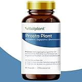 Vitalplant® Prosta Plant Kapseln im Braunglas | einzigartige Zusammensetzung aus Kürbiskernextrakt, Sägepalmenextrakt,...