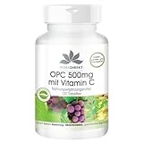 OPC 500mg mit Vitamin C - 120 Tabletten - Traubenkernextrakt - hochdosiert | HERBADIREKT by Warnke Vitalstoffe - Deutsche...