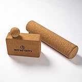 Novactivity Yoga Set aus Kork und nachhaltigem und ungiftigen Naturkautschuk Yogaball, Faszienrolle, Yogablock für draußen und...