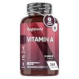 Augenvitamine - Vegane Vitamin A Tabletten - Retinol 10.000IE - Alternative zu Beta-Carotin & Augentropfen - Für Sehkraft, Haut &...