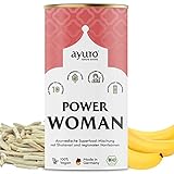 POWER WOMAN - Ayurveda Bio Superfood Shake Pulver speziell für Frauen • Smoothie Pulver für Milchshake, Smoothie, Müsli •...