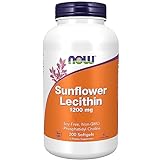 Now Foods, Sunflower Lecithin (Sonnenblumenlecithin), 1.200 mg, 200 Weichkapseln, Laborgeprüft, Glutenfrei, Sojafrei