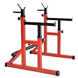 Squat Rack Gewichtheben Cage Squat Stands, Fitness Langhantel Rack Gewichtheben Rack Höhe und Breite Einstellbarer Krafttraining...