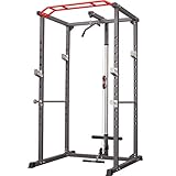 Maschine Bankdrücken Squat Rack, multifunktionales Gewichtheben Training Smith Machine Professional Power Cage Squat Rack Bänke...