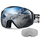 OutdoorMaster Unisex Premium Skibrille mit Schutzhülle, Snowboardbrille für Brillenträger, 100% UV-Schutz Schneebrille,...