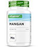 Mangan 10 mg - 365 Tabletten für 1 Jahr - Laborgeprüft (Wirkstoffgehalt & Reinheit) - Hohe Bioverfügbarkeit durch Mangan...