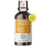 Vitamin D3 + K2 (50ml) - Hoch bioverfügbar durch Original K2VITAL® 99,7% all-trans - laborgeprüfte 1000 I.E. Vitamin D3 pro...