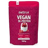 HIGH PROTEIN Vegan Himbeere Joghurt 1000g - 79,1% Eiweiß - 3k-Proteinpulver Raspberry Yoghurt - laktosefreies Eiweißpulver Low...