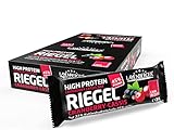 Layenberger High Protein Riegel - Fitness Power Bar, viel Eiweiß, wenig Zucker - 18er Pack (18 x 35 g) - Cranberry-Cassis