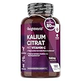 Kalium Tabletten - 500mg aktives Kalium (Empfohlene Einnahme) - Muskelfunktion, Nervensystem und Blutdruck (EFSA) - 180 vegane...