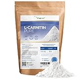 L-Carnitin Pure - 300 g reines Pulver ohne Zusätze - 100% L-Carnitin Tartrat - 100 Portionen mit 3000 mg Carnitinpulver -...