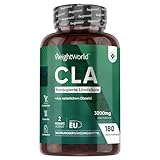 CLA Kapseln - 3000 mg CLA pro Tagesmenge - 180 Softgels - Konjugierter Linolsäure aus 100% reinem Safloröl für Männer und...