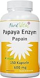 NEU! Nord Vital Papaya Enzym - 150 Kapseln - ULTRA-HOCH PAPAIN - ENZYMAKTIVITÄT: 6 mio. Units/g - Vegan - natürliches Enzym aus...