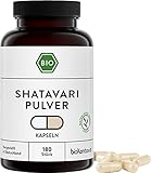 Shatavari Kapseln BIO | 180 Stück vegane Kapseln | 1500 mg je Tagesdosis | ohne Zusätze | in Deutschland hergestellt und...