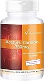 Acetyl-L-Carnitin hochdosiert - 750mg pro Kapsel - 180 Kapseln - vegan | Vitamintrend®