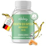 Vitabay Coenzym Q10 Kapseln Hochdosiert 200mg VEGAN & LABORGEPRÜFT Depot Komplex - 120 Kapseln Q10 Coenzym 200mg - Antioxidant...