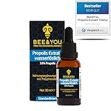 BEE&YOU Propolis Tinktur Tropfen, Extrakt wasserlöslich 10% (30 ml), ohne Alkohol, flüssig, Standardisiert, Keine Zusatzstoffe,...