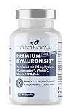 Hyaluronsäure Kapseln – Hochdosiert: 510 mg. 90 Stück (3 Monate). Mit Ceramiden und Vitamin C, B12, Zink. Hyaluron Kapseln mit...