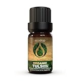 Ätherisches Öl des Heiligen Basilikums (Tulsi), Cosmos-zertifiziertes Bioprodukt, 100% reine therapeutische Qualität, ideal...