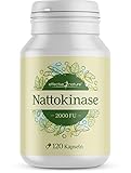 Nattokinase hochdosiert mit 100 mg pro Kapsel (2000 FU) - Ohne Vitamin K - 120 Nattokinase Kapseln für 4 Monate - Natto-Extrakt...