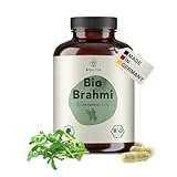 BIO Brahmi Kapseln, 1200 mg Tagesdosis hochdosiert, rückstandskontrolliert, deutsche Herstellung, vegan, laktose- & glutenfrei,...